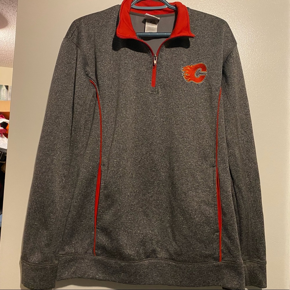 NHL CALGARY FLAMES 1/4 ZIP SWEATER